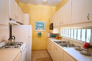 fully equipped kitchen in this st john villa rental